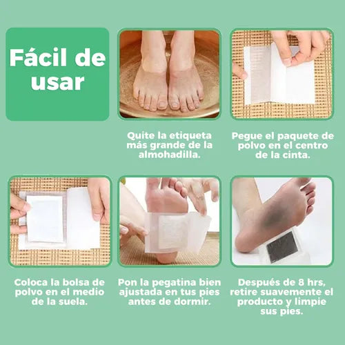 Adhesivo Inteligente Detox - Limpia tu cuerpo naturalmente mientras duermes [50 PARCHES] + [Libro de Jugos Desintoxicantes]