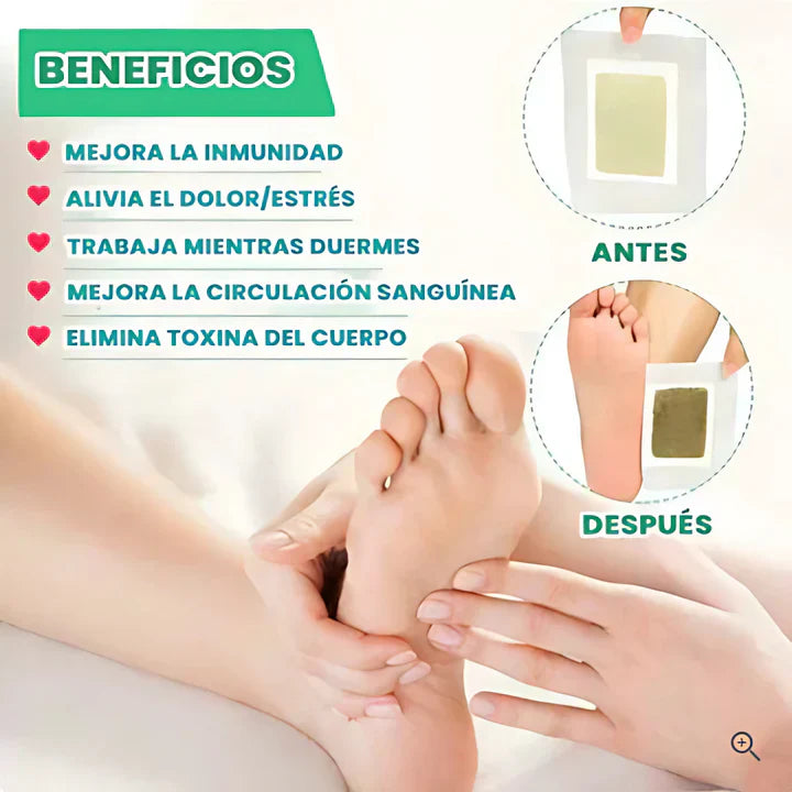 Adhesivo Inteligente Detox - Limpia tu cuerpo naturalmente mientras duermes [50 PARCHES] + [Libro de Jugos Desintoxicantes]
